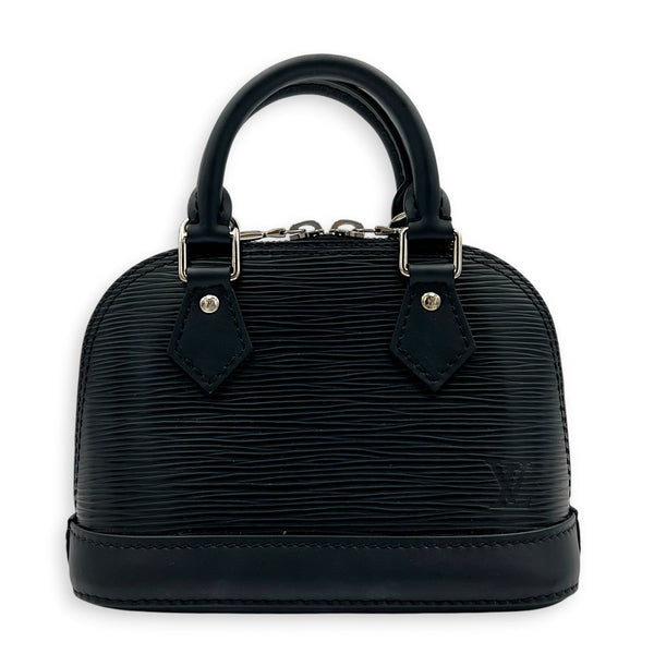 Alma Top Handle Bag Nano  Black in Epi Leather, Silver hardware