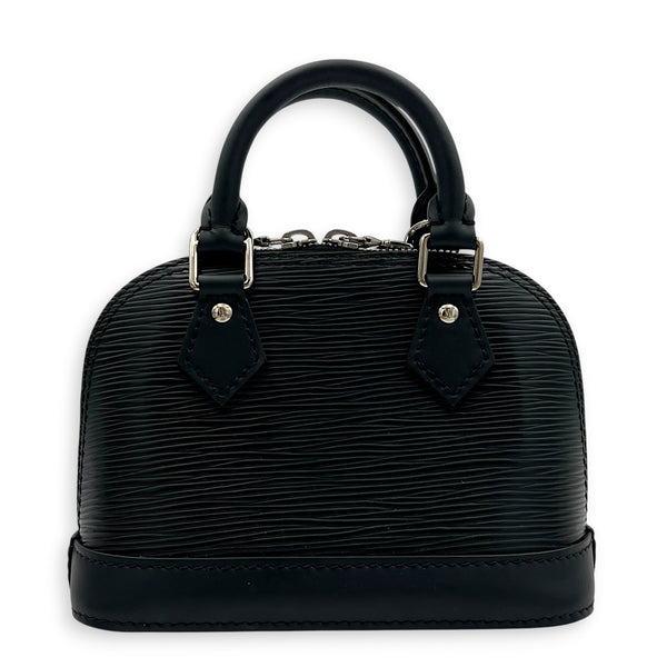 Alma Top Handle Bag Nano  Black in Epi Leather, Silver hardware