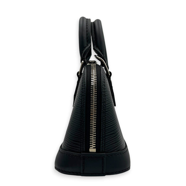 Alma Top Handle Bag Nano  Black in Epi Leather, Silver hardware