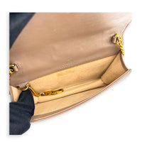 GG Marmont Wallet On Chain Pink in Calfskin, Gold hardware