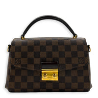 Croisette Shoulder Bag Ebene in Coated Canvas, Gold hardware