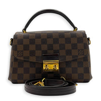 Croisette Shoulder Bag Ebene in Coated Canvas, Gold hardware