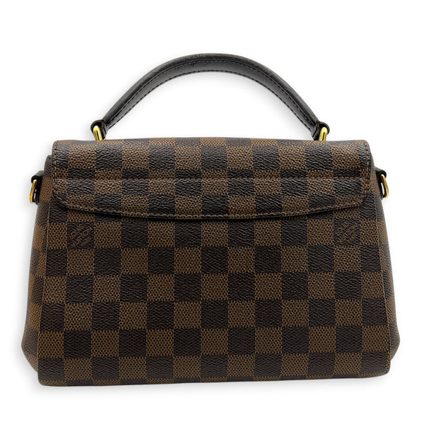 Croisette Shoulder Bag Ebene in Coated Canvas, Gold hardware