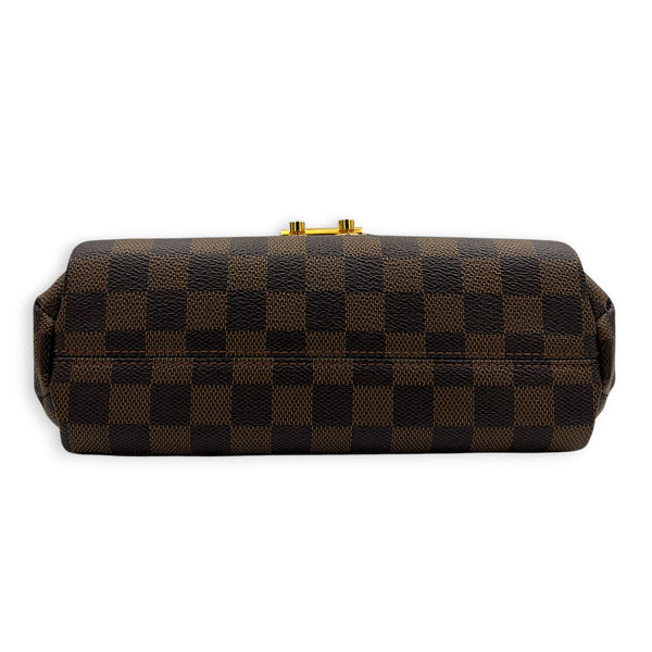 Croisette Shoulder Bag Ebene in Coated Canvas, Gold hardware