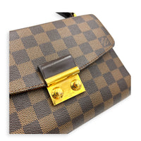 Croisette Shoulder Bag Ebene in Coated Canvas, Gold hardware