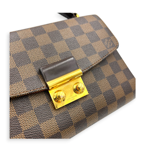Croisette Shoulder Bag Ebene in Coated Canvas, Gold hardware