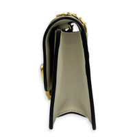 Sylvie Wallet On Chain White in Calfskin, Gold hardware