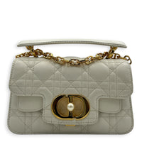 Jolie Mini White Shoulder Bag in Calfskin, Gold hardware