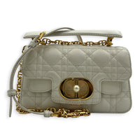 Jolie Mini White Shoulder Bag in Calfskin, Gold hardware
