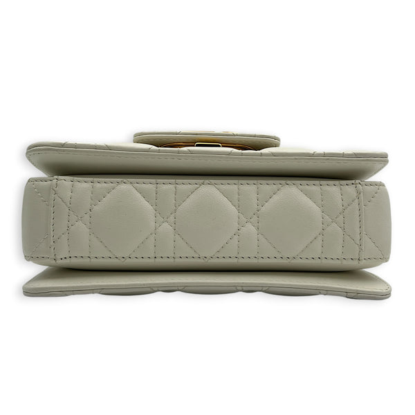 Jolie Mini White Shoulder Bag in Calfskin, Gold hardware