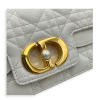 Jolie Mini White Shoulder Bag in Calfskin, Gold hardware