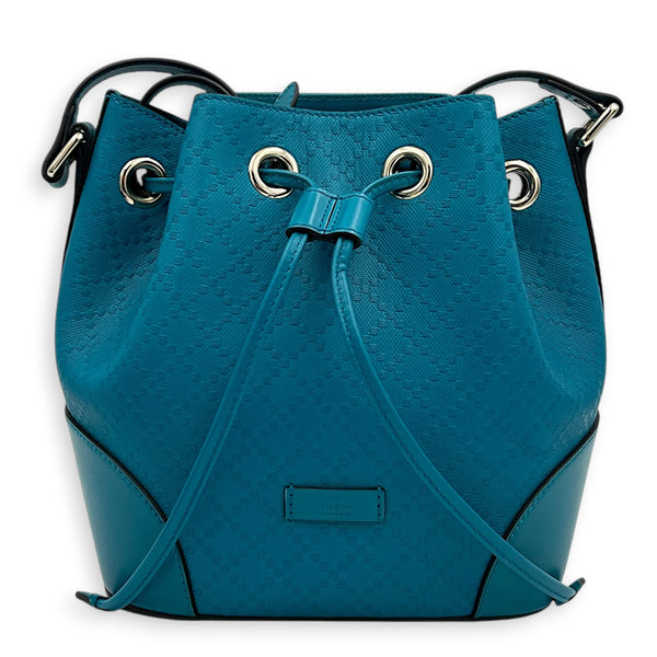 Diamente Bucket Bag Turquoise in Coated Canvas, Gold hardware