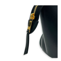 Little Luggage Black Top Handle Bag in Shiny Lambskin, Gold hardware
