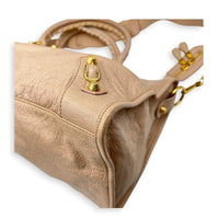 City Medium Pink Top Handle Bag in Lambskin, Gold hardware