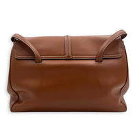 16 Tote Bag Brown in Calfskin, Gold hardware