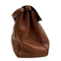 16 Tote Bag Brown in Calfskin, Gold hardware