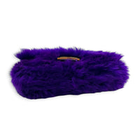 Baguette Crossbody Bag Purple in Shearling, Gold hardware