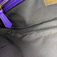 Baguette Crossbody Bag Purple in Shearling, Gold hardware