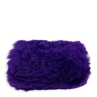 Baguette Crossbody Bag Purple in Shearling, Gold hardware