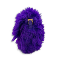 Baguette Crossbody Bag Purple in Shearling, Gold hardware