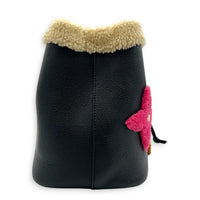 NeoNoe Teddy MM Black Bucket Bag in Calfskin, Gold hardware