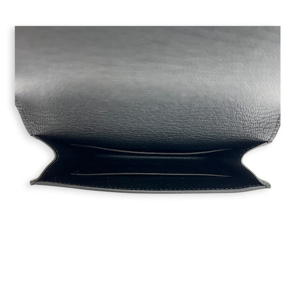 Roulis Slim Compact Noir Wallet in Chevre Mysore, Gold hardware