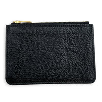 Roulis Slim Compact Noir Wallet in Chevre Mysore, Gold hardware