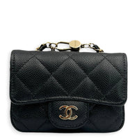 CC Belt Bag Mini Black in Caviar Leather, Gold hardware