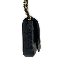 CC Belt Bag Mini Black in Caviar Leather, Gold hardware
