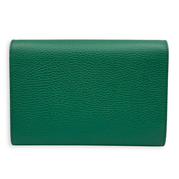 Dionysus Wallet On Chain Green in Calfskin, Ruthenium hardware