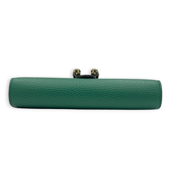 Dionysus Wallet On Chain Green in Calfskin, Ruthenium hardware
