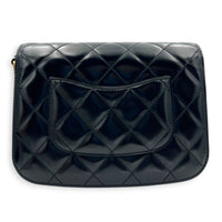 CC Black Messenger in Calfskin, Gold hardware