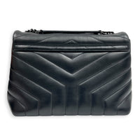 Loulou Shoulder Bag Small Black in Calfskin, Black hardware