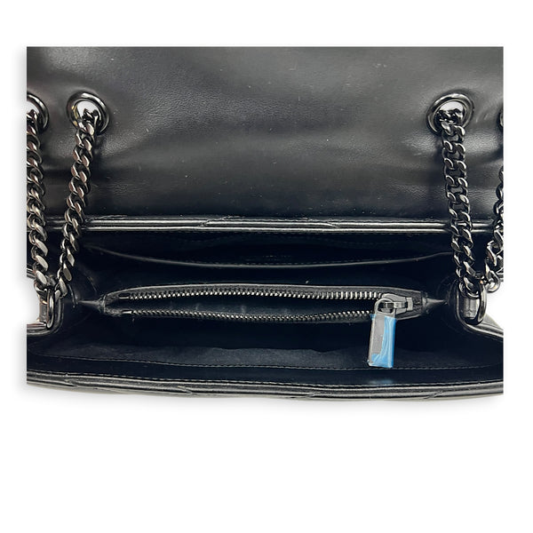 Loulou Shoulder Bag Small Black in Calfskin, Black hardware