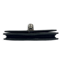 Kate Tassle Wallet On Chain Noir in Crocodile Embossed Calfskin, Silver hardware