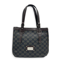Anagram Tote Bag Black in Coated Canvas, Silver hardware