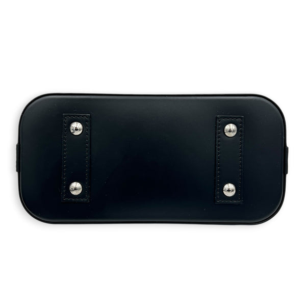 Alma BB Black Top Handle Bag in Epi Leather, Silver hardware