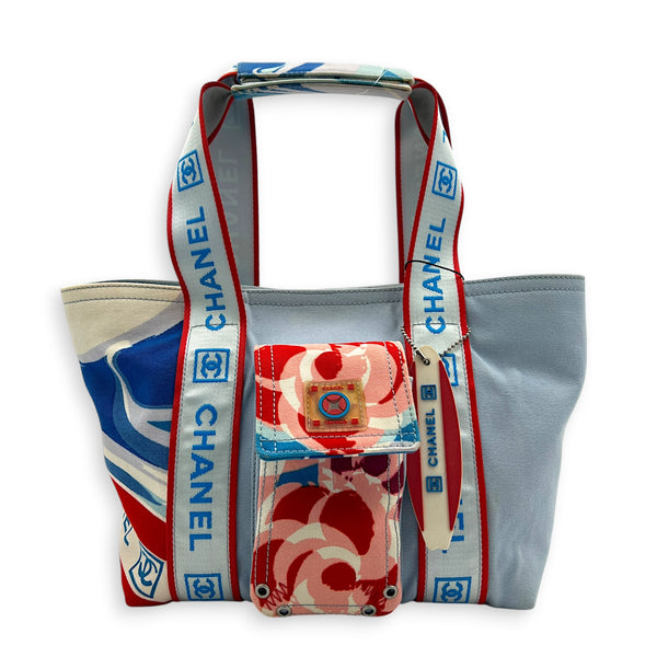 Sport Line Surfing Tote Blue Top Handle Bag in Canvas