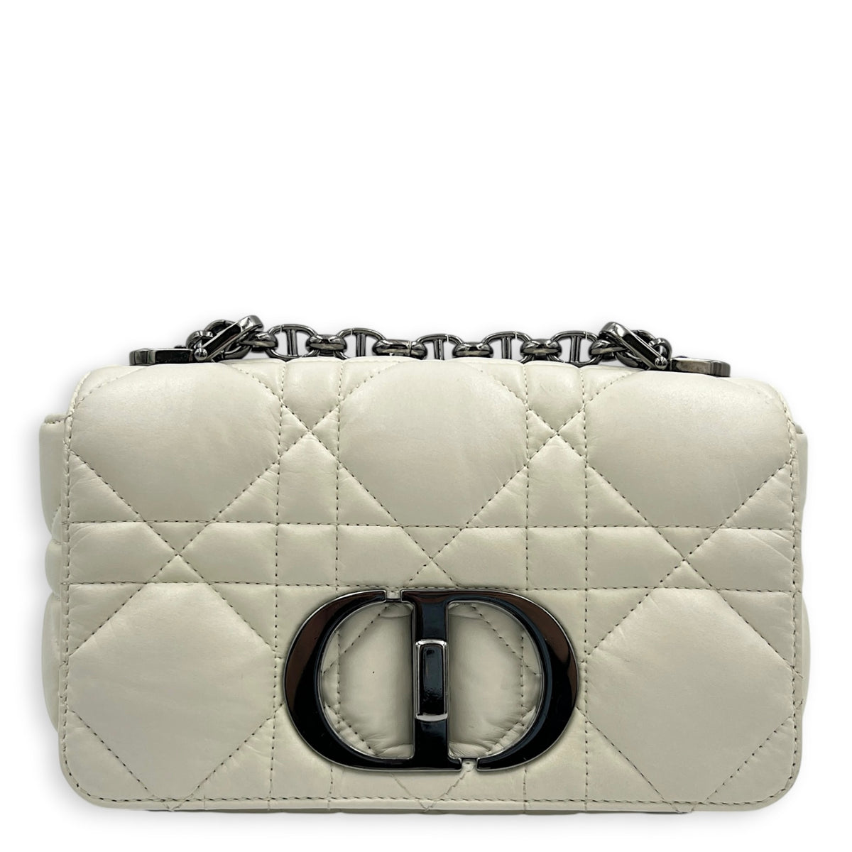 Caro Shoulder Bag Small Latte in Lambskin, Gunmetal hardware