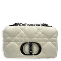 Caro Shoulder Bag Small Latte in Lambskin, Gunmetal hardware