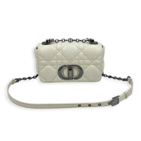 Caro Shoulder Bag Small Latte in Lambskin, Gunmetal hardware