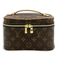 Nice Mini Monogram Brown Vanity Bag in Monogram Coated Canvas, Gold hardware