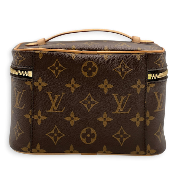 Nice Mini Monogram Brown Vanity Bag in Monogram Coated Canvas, Gold hardware