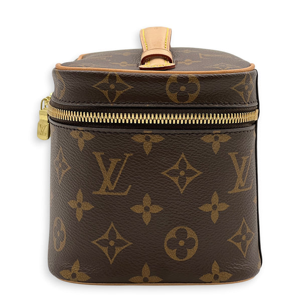 Nice Mini Monogram Brown Vanity Bag in Monogram Coated Canvas, Gold hardware