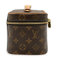 Nice Mini Monogram Brown Vanity Bag in Monogram Coated Canvas, Gold hardware