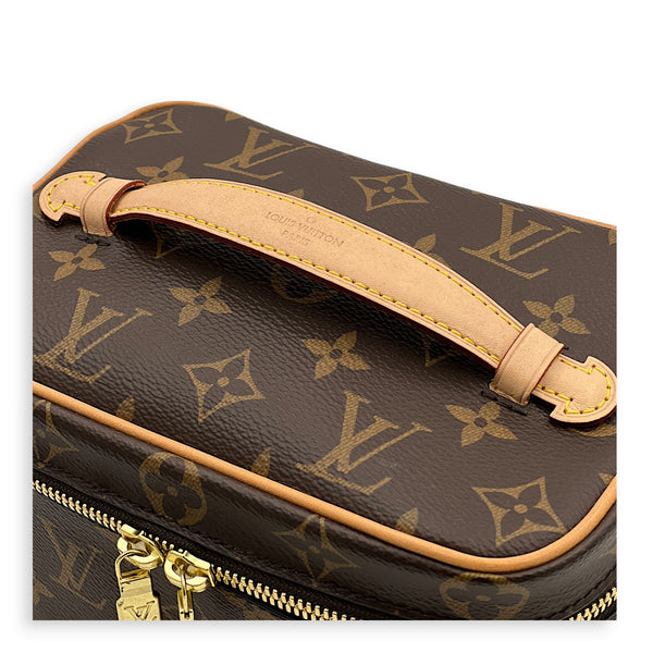 Nice Mini Monogram Brown Vanity Bag in Monogram Coated Canvas, Gold hardware