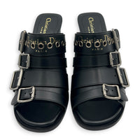 Heels Sandals 37 Black in Calfskin, Gunmetal hardware