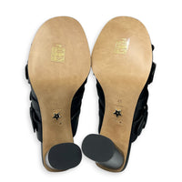 Heels Sandals 37 Black in Calfskin, Gunmetal hardware