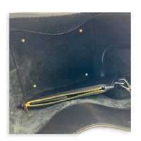 Le 37 Medium Noir Top Handle Bag in Calfskin, Gold hardware