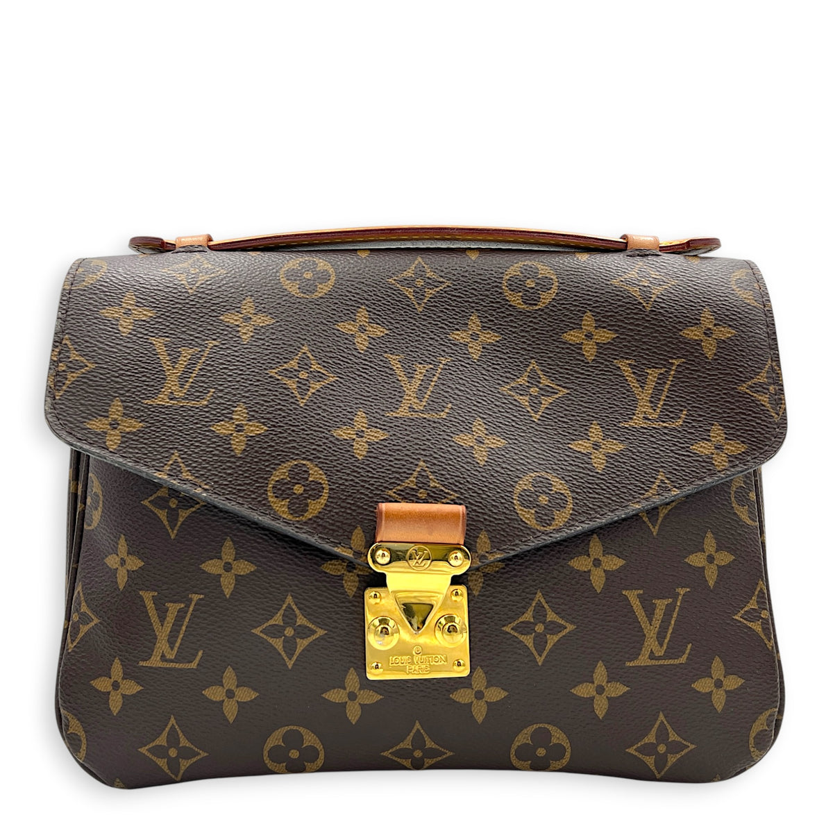 Metis Crossbody Bag Brown in Monogram Coated Canvas, Gold hardware